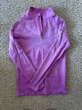 Victoria Rose Equestrian Pink/Purple Quarter-Zip Active Pullover Riding Top